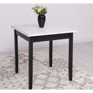 Masa sufragerie 80x80cm, Finisaj Negru Mat, Lemn Masiv Brad, Colectia Rustic