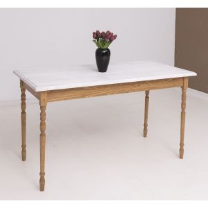 Masa picioare strunjite 140x70cm, Finisaj Stejar Maro inchis, Lemn Masiv Brad, Colectia Rustic