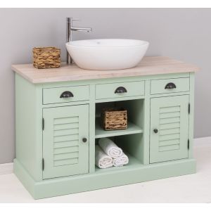 Mobilier Lemn Masiv, Finisaj Verde Menta, Colectia Rustic, PS667-TopOak-TopP063_P092