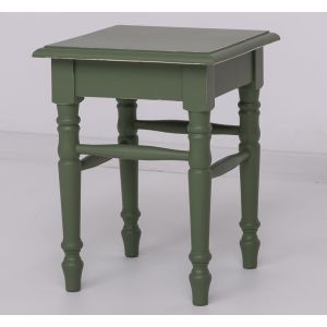 Taburet picioare strunjite, Finisaj Verde Salvie, Lemn Masiv Brad, Colectia Rustic