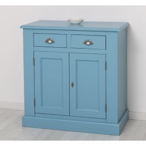 Bufet Bucatarie cu 2 usi, 2 sertare, Albastru Praf, Alb 90x47x93cm
