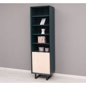 Dulap 1 usa, Finisaj Verde Petrol, Lemn Masiv Brad, Colectia Rustic
