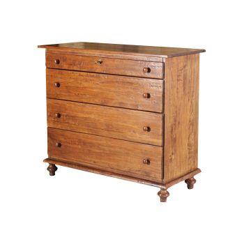 Comoda cu 4 Sertare, Lemn Masiv de Tei, 114x48x99cm