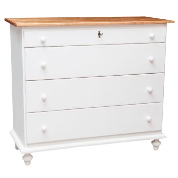 Comoda cu 4 Sertare, Lemn Masiv de Tei, 114x48x99cm