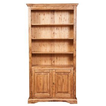Biblioteca cu 2 Usi, Lemn Masiv de Tei, 108x38x211cm