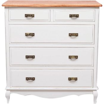 Comoda cu 5 Sertare, Lemn Masiv de Tei, 100x45x106cm