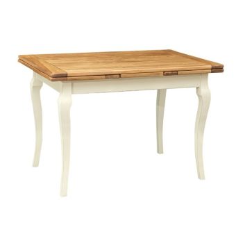 Masa Extensibila Picioare Curbate, Lemn Masiv de Tei 120(210)x80x80 cm