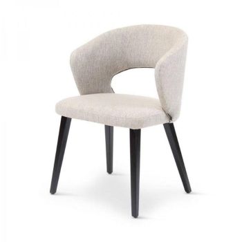 Scaun Bucatarie/Living Tapitat, Model Fay, Stofa, Gri
