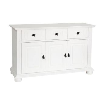 Comoda Alba Lemn Masiv cu 3 usi + 3 sertare, Colectia Montana