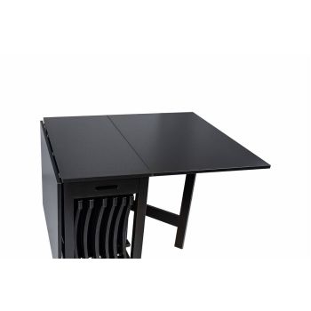 Masa plianta de culoare Neagra cu 6 scaune pliante