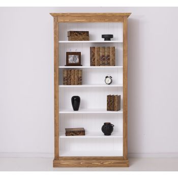Biblioteca 5 etajere, Stejar Maro Închis, Finisaj ceara, 109x39x210cm