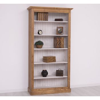 Biblioteca 5 etajere, Stejar Maro Închis, Finisaj ceara, 109x39x210cm