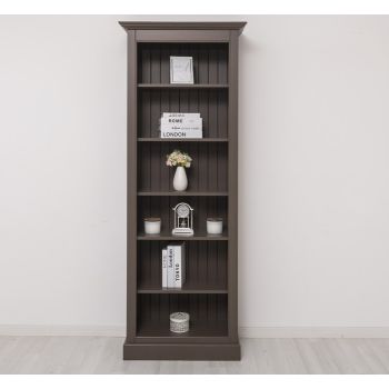 Biblioteca, Gri Antracit, Antichizat, 78x39x210cm