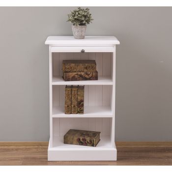 Etajera cu 3 rafturi, Alb Pur, Natur, slefuit, 58x32x98cm