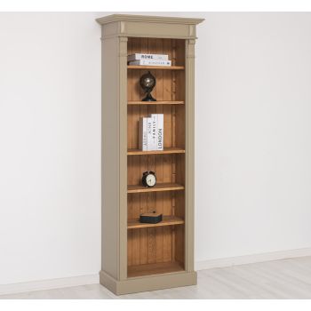 Biblioteca, Stejar Maro Închis, Lemn Masiv, Blat Antichizat, Corp Antichizat, 70x39x197cm