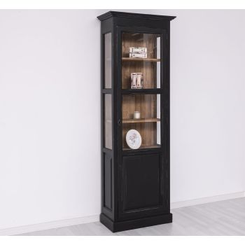 Vitrina cu 1 usa, Stejar Maro Închis, vopsit, 75x41x220cm