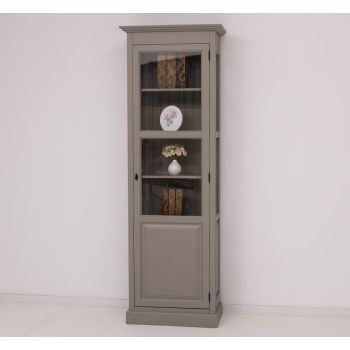 Vitrina cu 1 usa, Gri Mineral, vopsit, 75x41x220cm