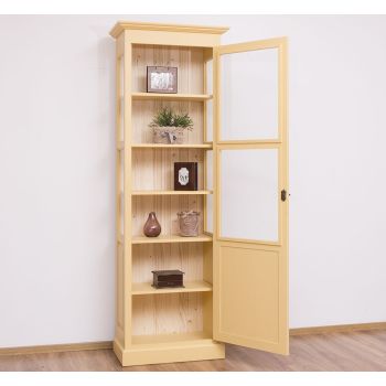 Vitrina cu 1 usa, Galben Ocru, vopsit, 75x41x220cm