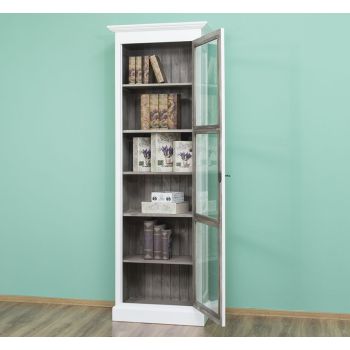 Vitrina cu usa sticla, Alb Pur, 75x220x40cm