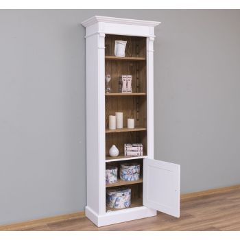 Biblioteca ingusta cu 1 usa, Stejar Maro Închis, Colectia Directoire, Lemn masiv, vopsit, 70x39x197cm