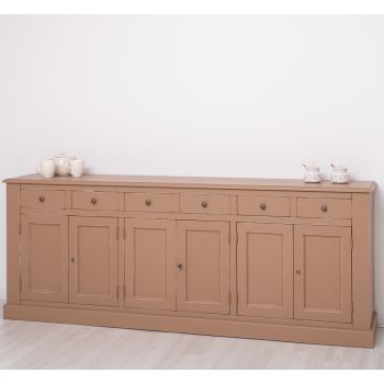 Vitrina, Finisaj Gri Deschis Patinat, Lemn Masiv Brad, Colectia Rustic