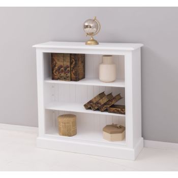 Bufet Bucatarie cu etajere, Alb Pur, Finisaj ceara, 102x35x102cm