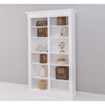 Biblioteca mare, Alb Pur, Lemn masiv, vopsit, 119x39x197cm