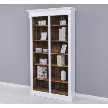 Biblioteca mare, Alb Pur, Lemn masiv, vopsit, 119x39x197cm