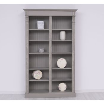 Biblioteca mare, Crem cu Inserție, Lemn masiv, vopsit, 119x39x197cm