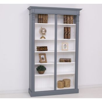 Biblioteca mare, Alb Pur, Lemn masiv, vopsit, 119x39x197cm