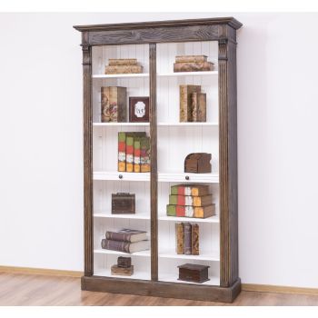 Biblioteca mare, Alb Pur, Lemn masiv, vopsit, 119x39x197cm