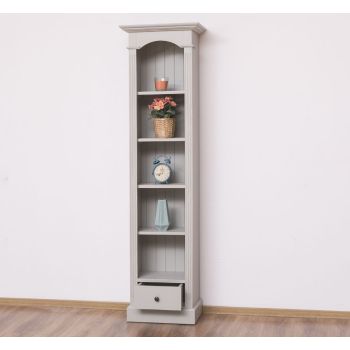 Etajera cu 1 sertar, Gri Mediu, Finisaj ceara, 50x33x190cm
