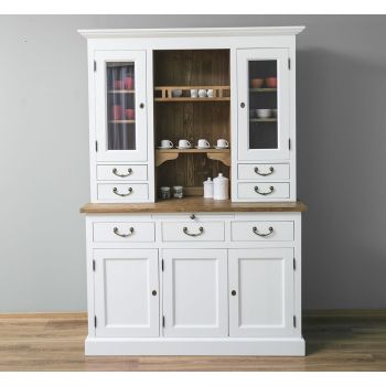 Mobilier bucatarie 3 usi 3 sertare, Finisaj Stejar Maro inchis, Lemn Masiv Brad, Colectia Rustic