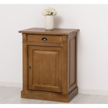 Bufet cu 1 usa, 1 sertar, Stejar Tabac, Colectia Directore, Lemn masiv, 2 Straturi de culori Antichizat, 73x240x51cm
