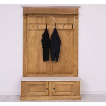 Cuier 2 usi, Finisaj Nuc Mediu, Lemn Masiv Brad, Colectia Rustic