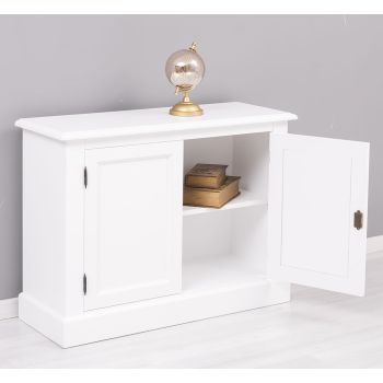 Bufet Bucatarie cu 2 usi, Alb Pur, Vopsit, 101x38x75cm