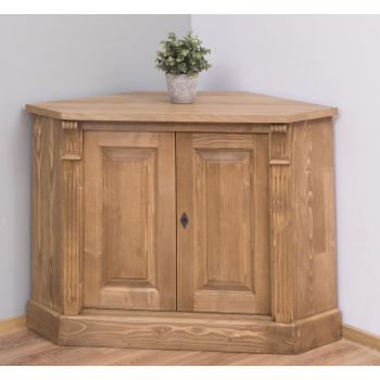 Bufet Bucatarie colt, 2 usi, Stejar Maro Închis, Lemn masiv, Finisaj ceara, 110x52x78cm