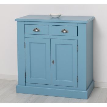 Bufet Bucatarie cu 2 usi, 2 sertare, Albastru Praf, Alb 90x47x93cm
