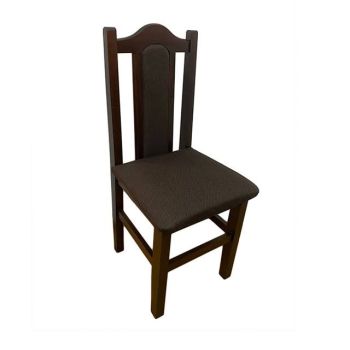 Scaun cu spatar SC-06, lemn masiv de fag, tapitat cu material textil, chocolate, 96 x 44 x 43 cm