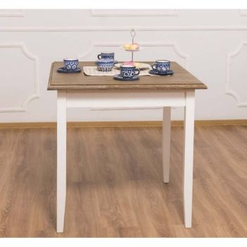 Masa dining 80x80cm, Blat Stejar, lemn masiv Brad Colectia Country