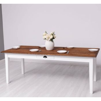 Masa 210x90cm, blat stejar