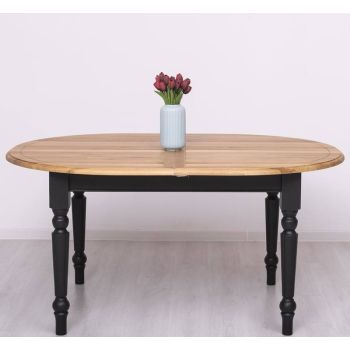 Masa ovala extensibila 160/200cm, blat stejar