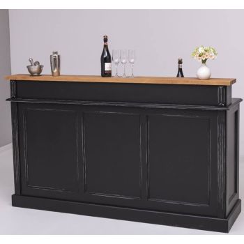 Bar cu 4 sertare, 4 compartimente deschise, blat stejar