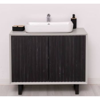 Mobila baie cu 2 usi, lavoar- neinclus in preti "Slatted"